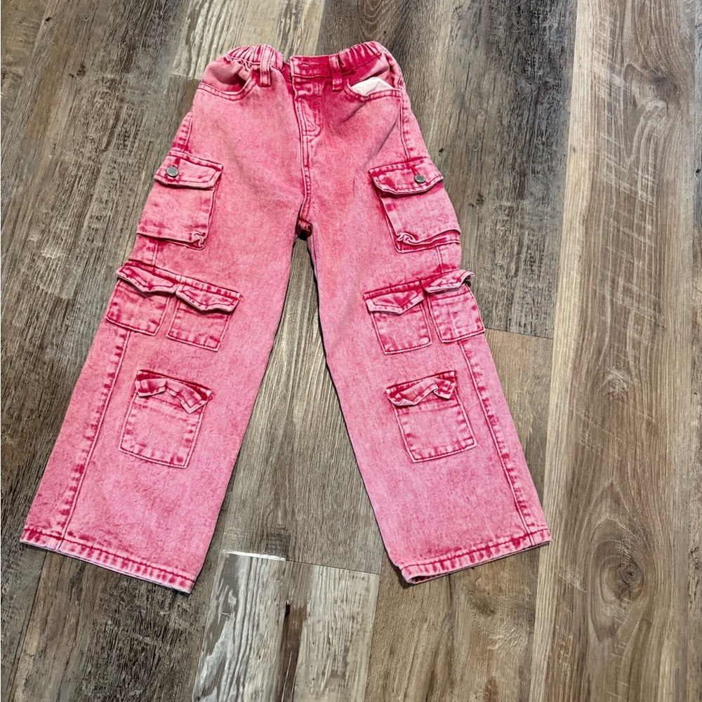 Kids Pink Cargo Pants